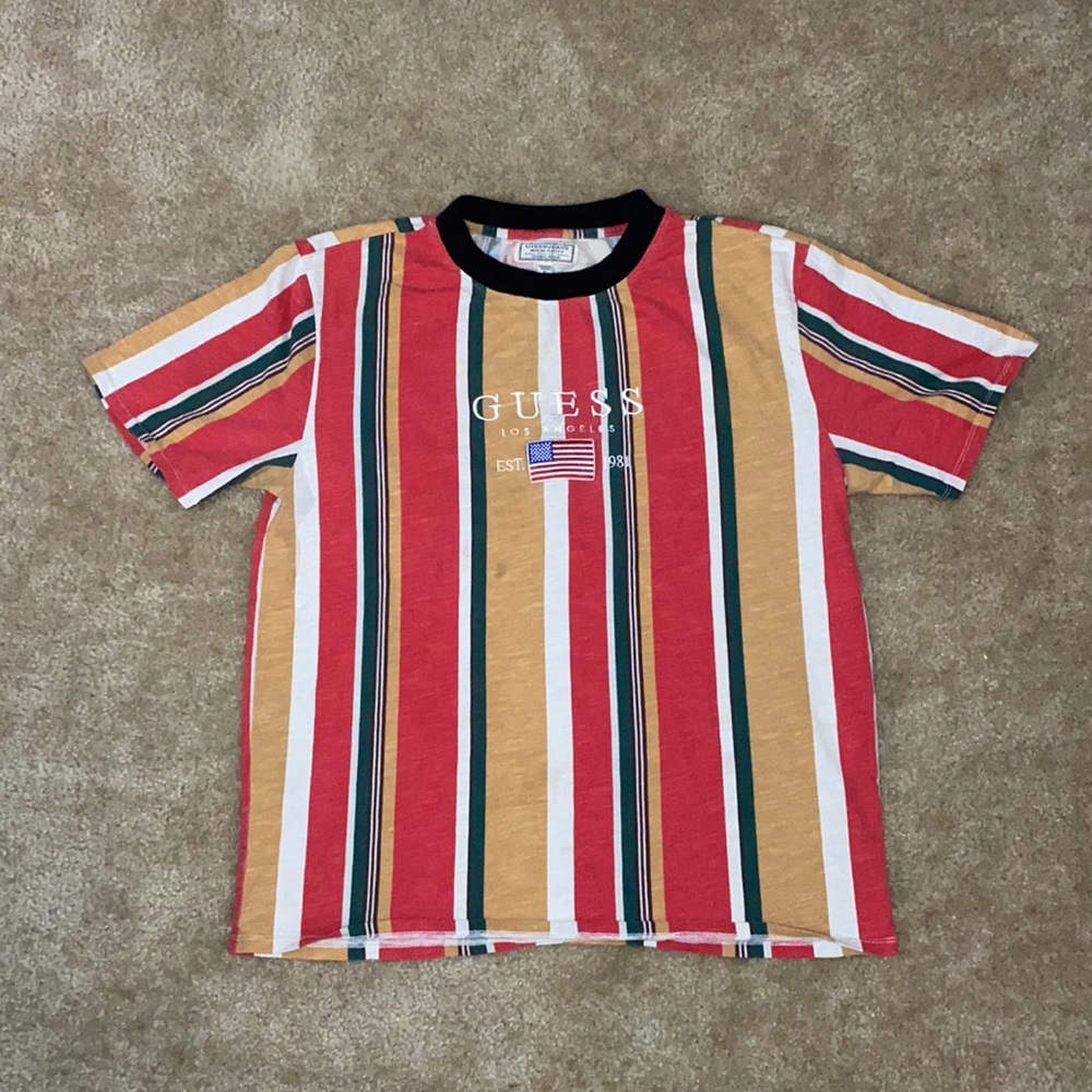 GUESS JEANS MENS STRIPPED T-SHIRT